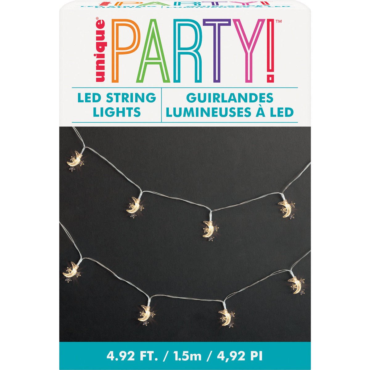 Moon & Star LED String Lights (1.5m) - The Party Marketplace