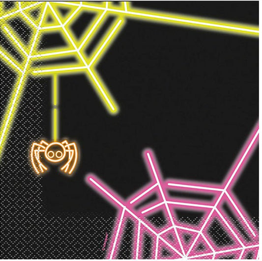 Neon Lights Halloween Luncheon Napkins (Pack of 16) - The Party Marketplace