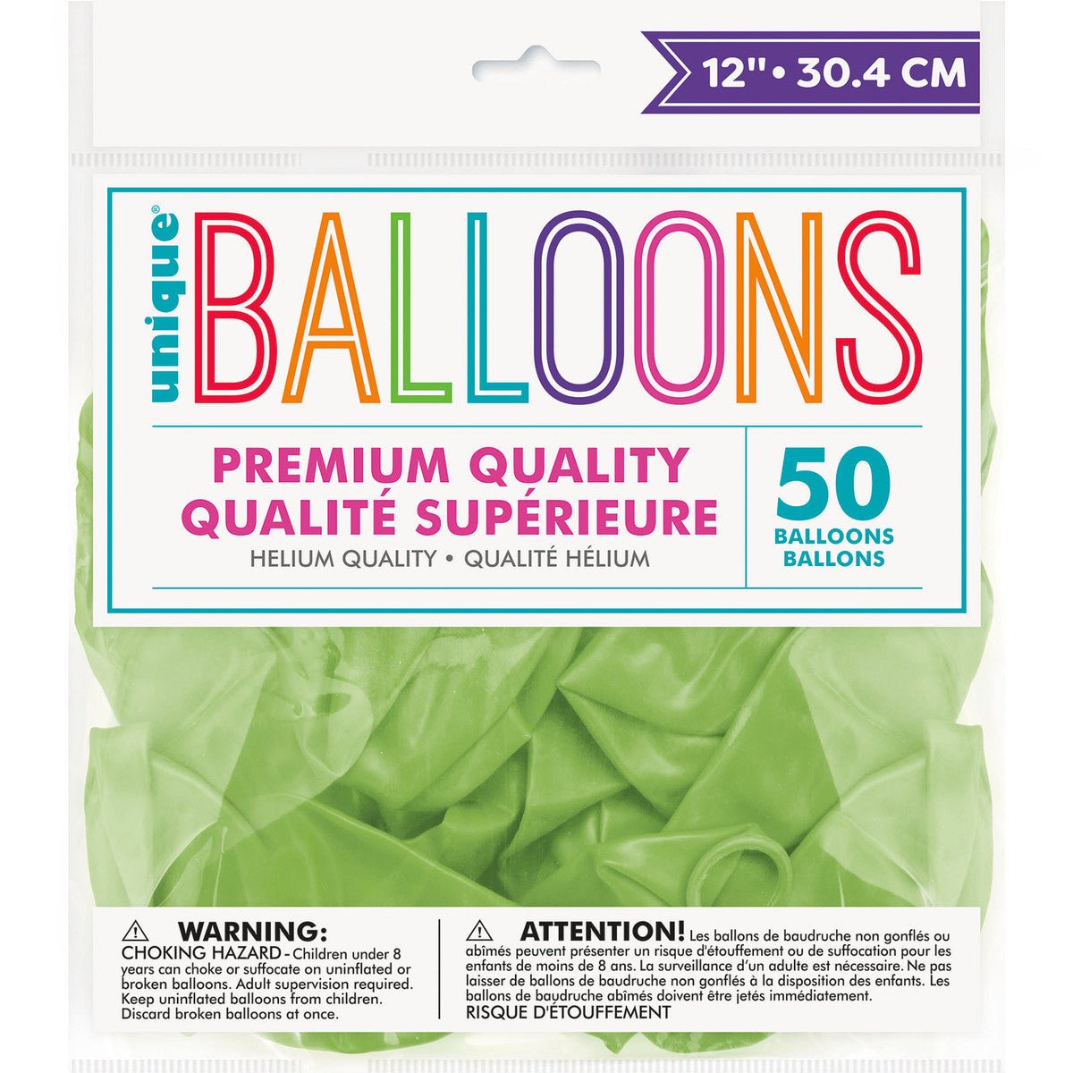 Neon Lime Green Premium Balloons 30cm (Pack of 50) - The Party Marketplace