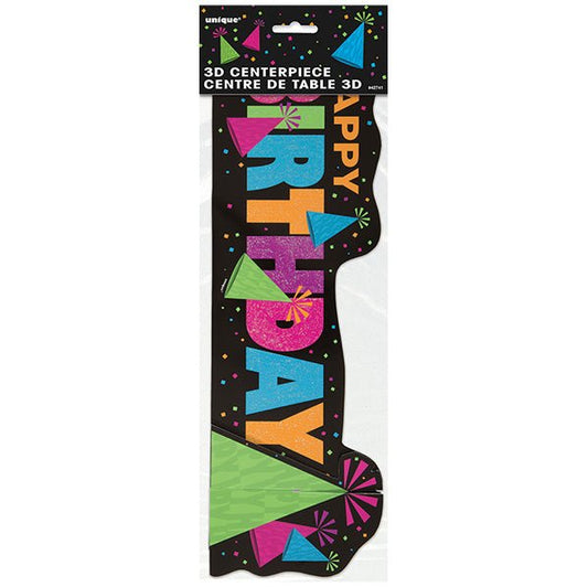 Neon Party Deluxe 3D Centrepiece 35.5cm - The Party Marketplace