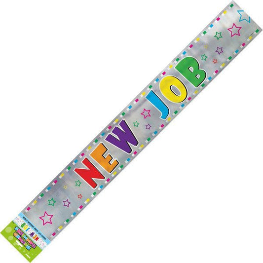 "New Job" Foil Banner - 3.65m - The Party Marketplace