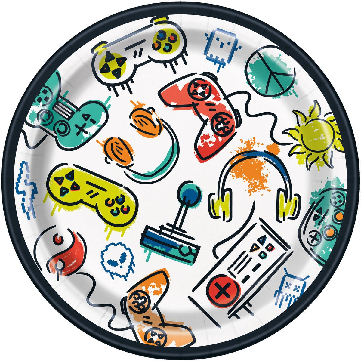 Next Level Gamer Birthday Paper Plates 18cm (Pack of 8) - The Party Marketplace