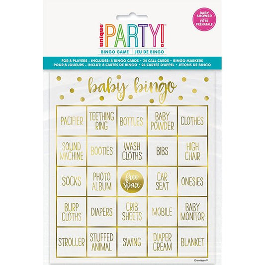 Oh Baby Foil Stamped Bingo Game (For 8) - The Party Marketplace