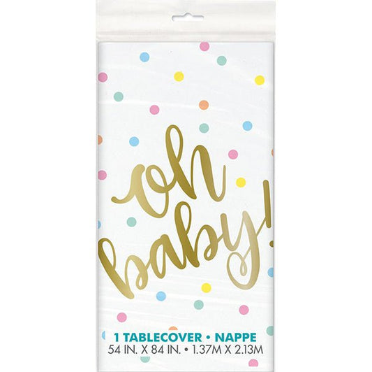 "Oh Baby" Printed Tablecover 137cm x 213cm - The Party Marketplace