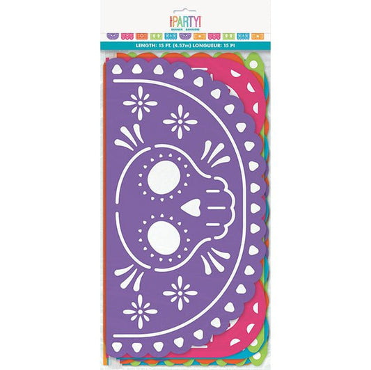 Papel Picado Plastic Banner 4.57m - The Party Marketplace