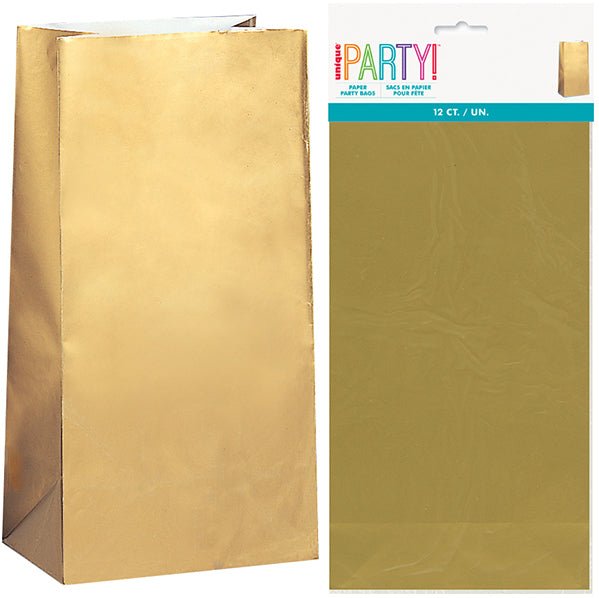 Paper Bags - Gold (Pack of 10) - The Party Marketplace