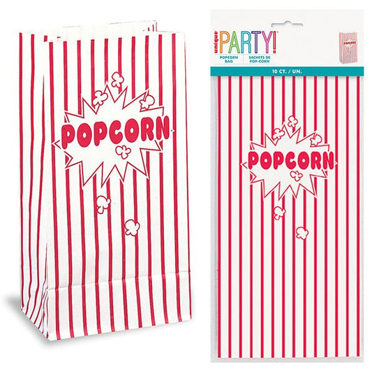 Paper Bags - Popcorn (Pack of 10) - The Party Marketplace