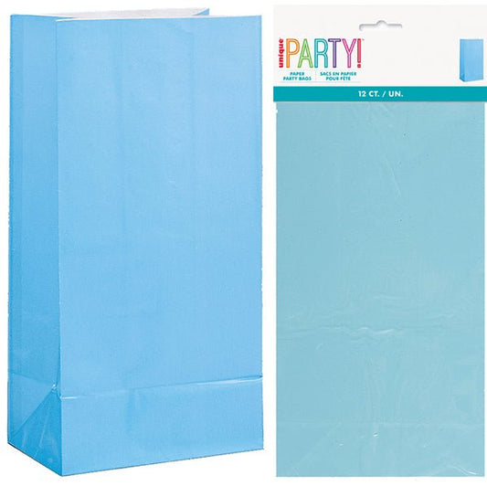 Paper Bags - Powder Blue (Pack of 12) - The Party Marketplace