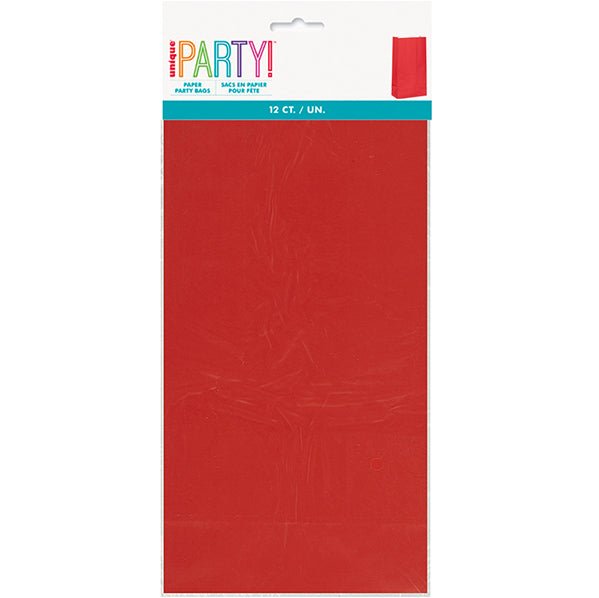 Paper Bags - Ruby Red (Pack of 12) - The Party Marketplace