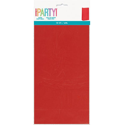 Paper Bags - Ruby Red (Pack of 12) - The Party Marketplace