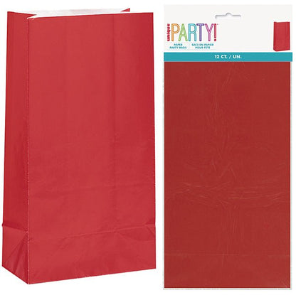 Paper Bags - Ruby Red (Pack of 12) - The Party Marketplace