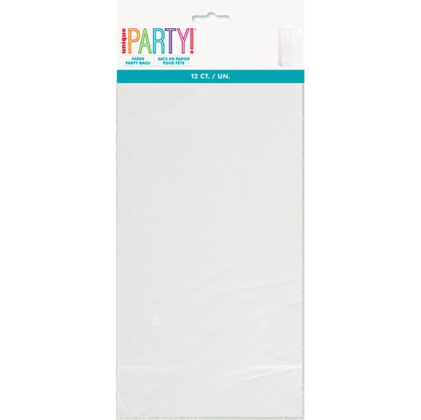 Paper Bags - White (Pack of 12) - The Party Marketplace