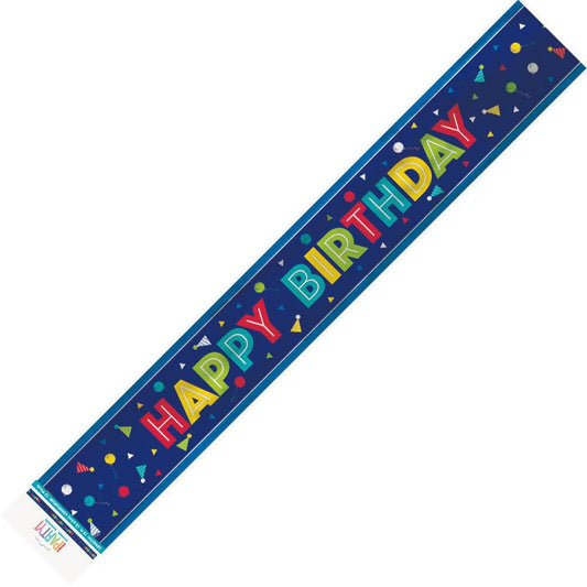 Pappy Birthday "Happy Birthday" Foil Banner - 3.65m - The Party Marketplace