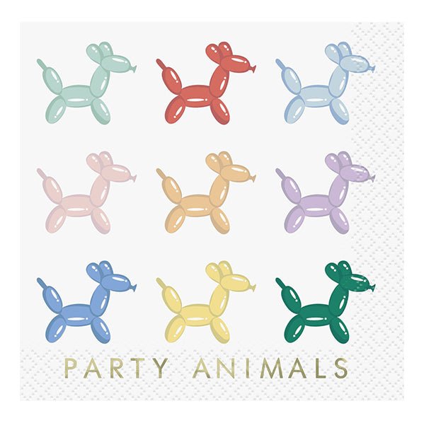 "Party Animals" Foil Stamped Beverage Napkins (Pack of 16) - The Party Marketplace