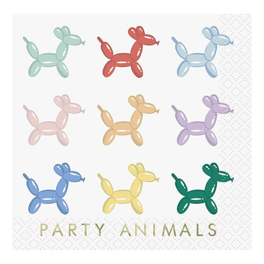 "Party Animals" Foil Stamped Beverage Napkins (Pack of 16) - The Party Marketplace