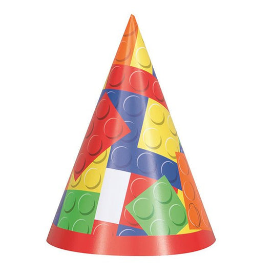 Party Hats - Building Blocks (Pack of 8) - The Party Marketplace