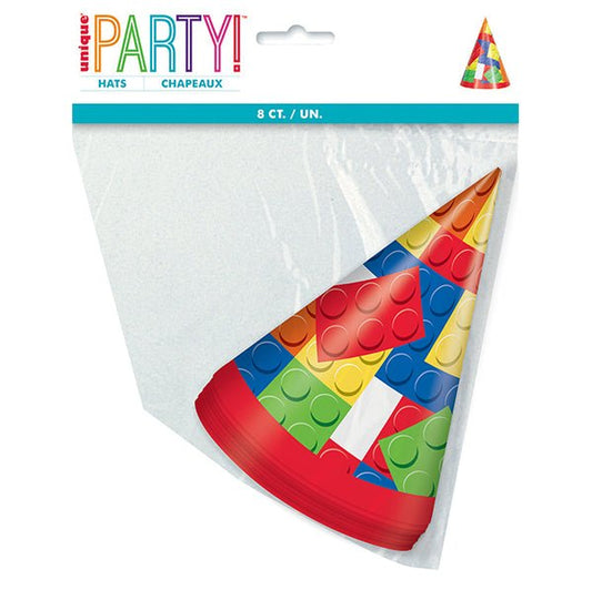 Party Hats - Building Blocks (Pack of 8) - The Party Marketplace