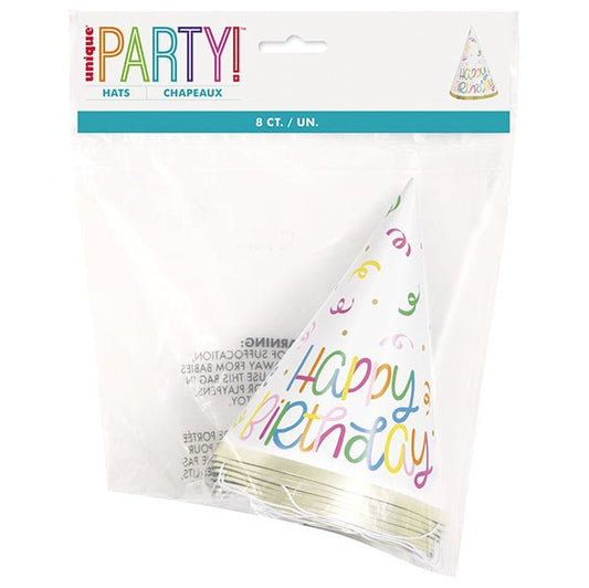 Party Hats - Classic Birthday (Pack of 8) - The Party Marketplace
