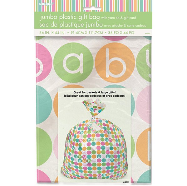 Pastel Baby Shower Jumbo Cello Gift Bag - The Party Marketplace