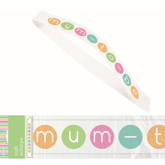 Pastel Baby Shower "Mum To Be" Satin Sash - The Party Marketplace