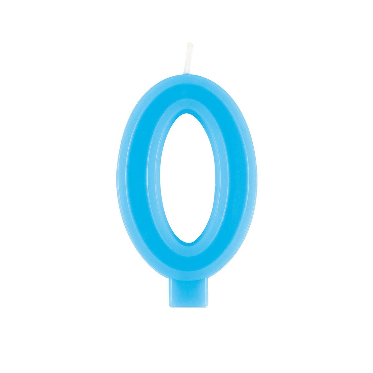 Pastel Blue Numeral Candle - 0 - The Party Marketplace