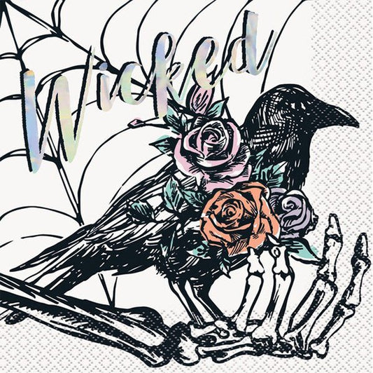 Pastel Hauntings "Wicked" Foil Stamped Luncheon Napkins (Pack of 16) - The Party Marketplace