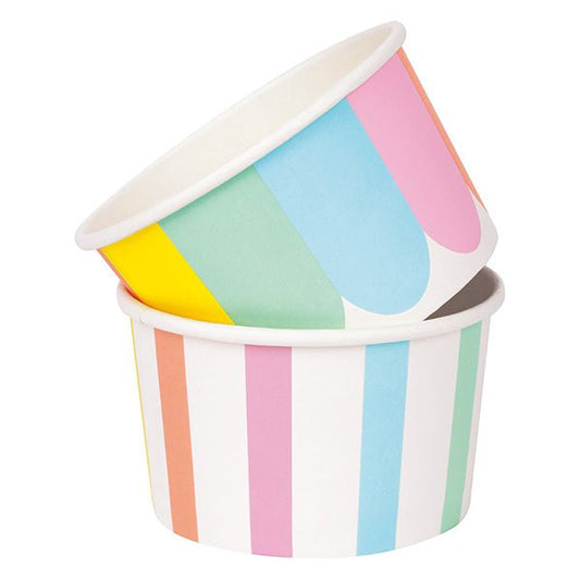 Pastel Ice Cream Paper Cups 180ml (Pack of 8) - The Party Marketplace