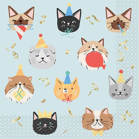 Pawty Animal Foil Stamped Luncheon Napkins (Pack of 16) - The Party Marketplace