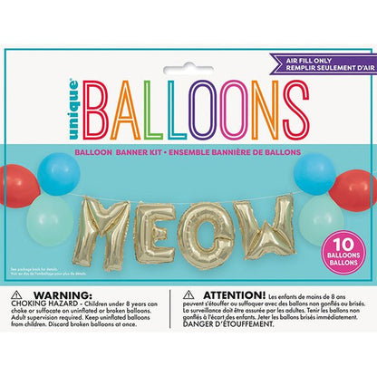 Pawty Animal "Meow" Foil Letter Balloon Kit - The Party Marketplace