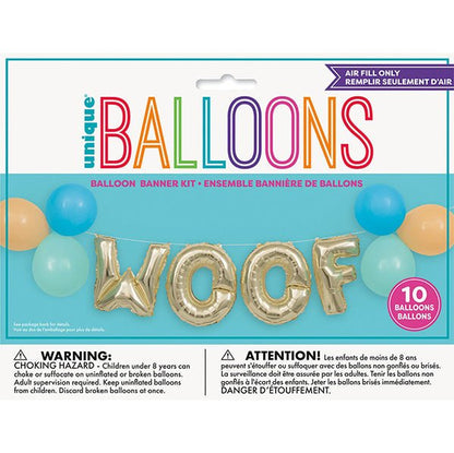 Pawty Animal "Woof" Foil Letter Balloon Kit - The Party Marketplace