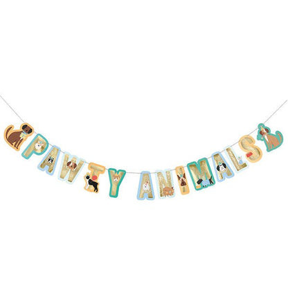 "Pawty Animals" Foil Stamped Letter Banner - 2.74m - The Party Marketplace