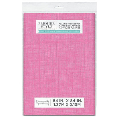 Peony Pink Flannel Backing Plastic Tablecover 137cm x 213cm - The Party Marketplace