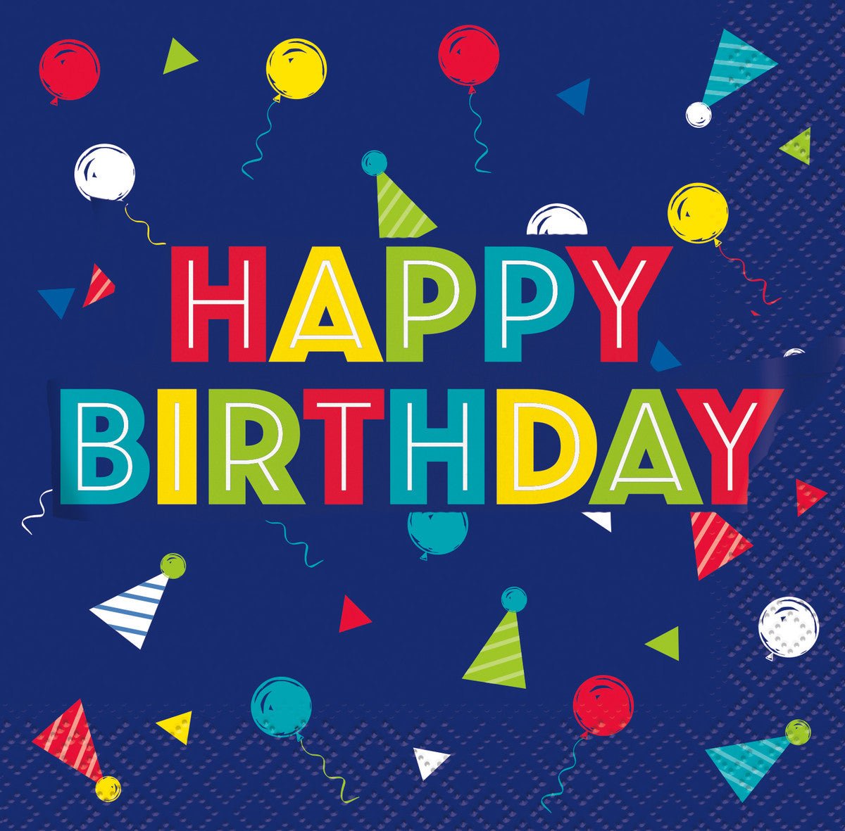 Peppy Birthday "Happy Birthday" Luncheon Napkins (Pack of 16) - The Party Marketplace