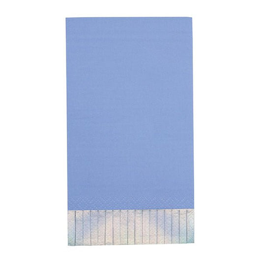Periwinkle Iridescent Foil Fringe Guest Napkins (Pack of 16) - The Party Marketplace