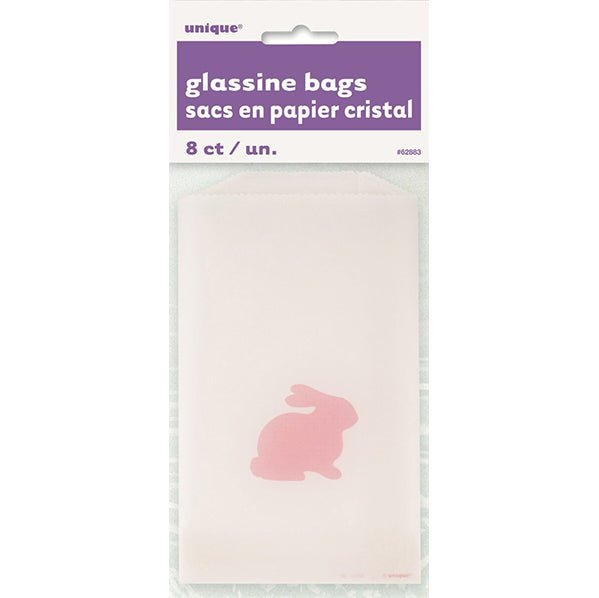 Pink Bunny Easter Glassine Treat Bags (Pack of 8) - The Party Marketplace