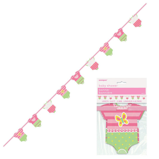 Pink Dots Baby Shower Cutout Banner - 1.96m - The Party Marketplace