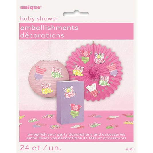 Pink Dots Baby Shower Embellishments (Pack of 24) - The Party Marketplace