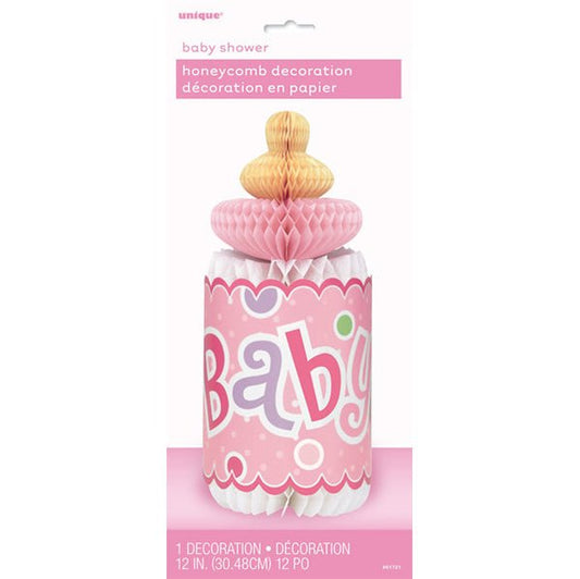 Pink Dots Baby Shower Honeycomb 30cm - The Party Marketplace