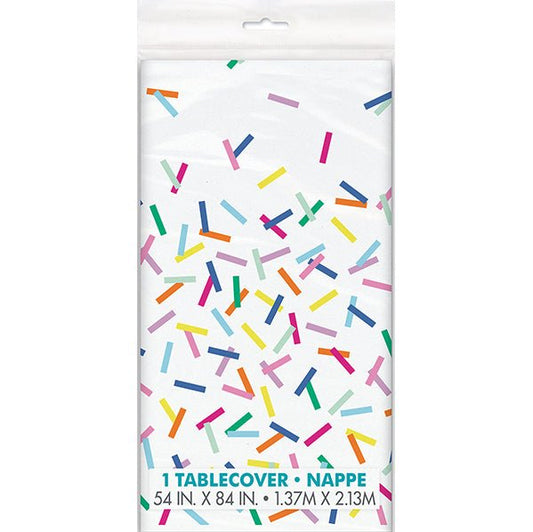 Pink Sprinkles Printed Tablecover 137cm x 213cm - The Party Marketplace