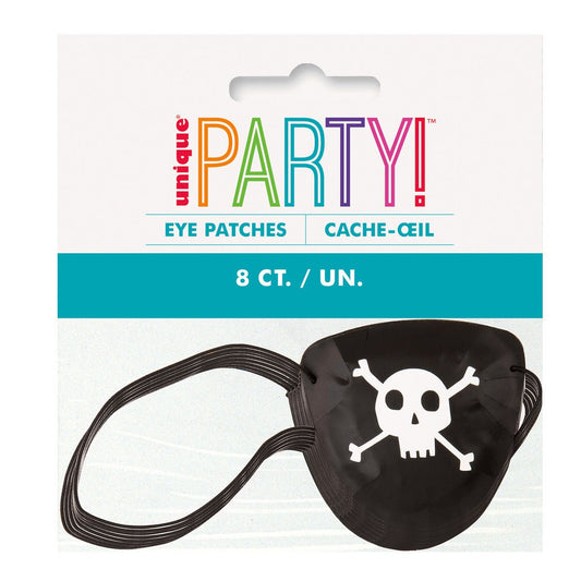 Pirate Skull & Crossbones Eye Patches (Pack of 8) - The Party Marketplace