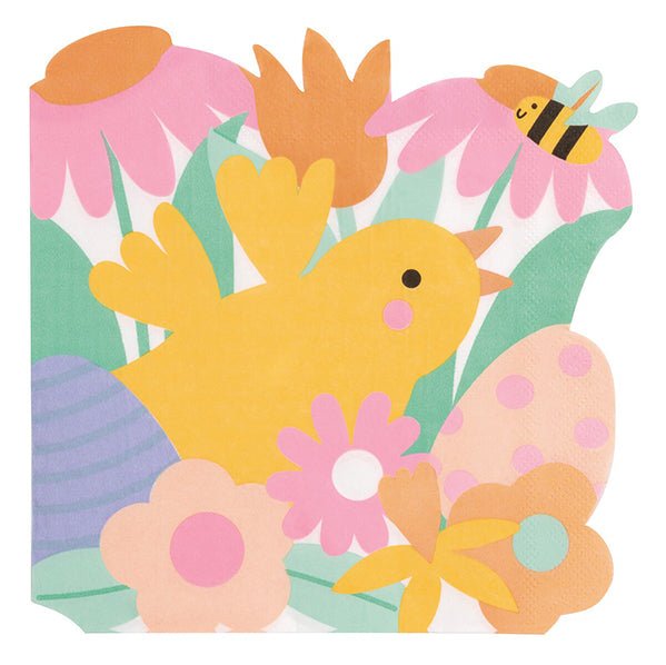 Playful Easter Shaped Edge Luncheon Napkins (Pack of 16) - The Party Marketplace