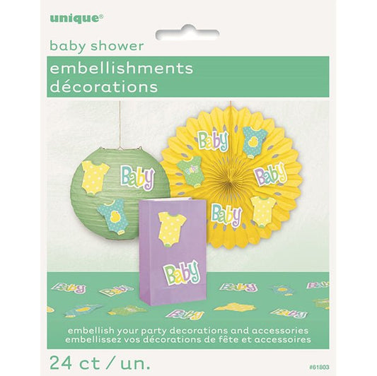 Polka Dot Baby Shower Embellishments (Pack of 24) - The Party Marketplace