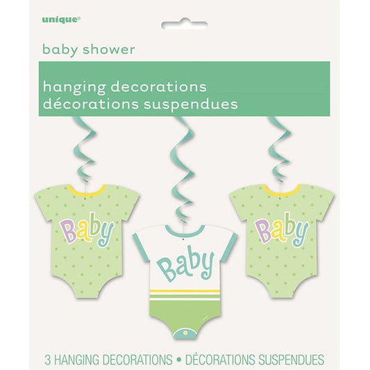 Polka Dot Baby Shower Hanging Swirl Decorations (Pack of 3) - The Party Marketplace