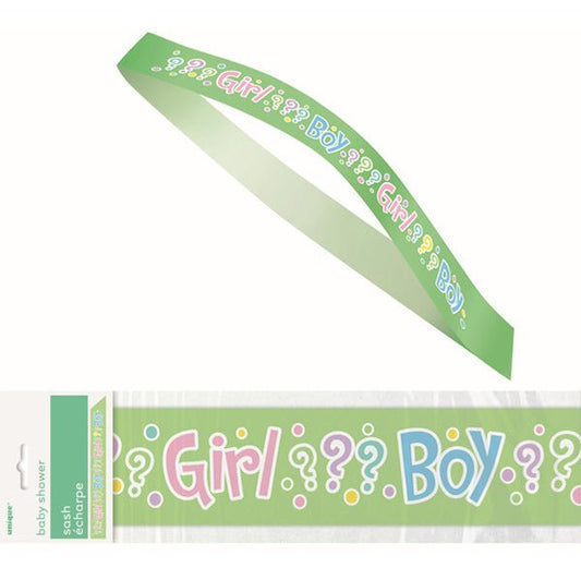 Polka Dots Baby Shower Boy/Girl Reveal Satin Sash - The Party Marketplace