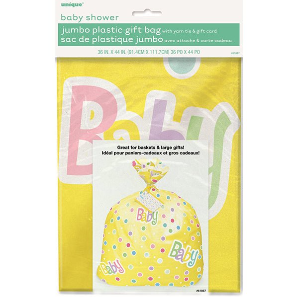 Polka Dots Baby Shower Jumbo Cello Gift Bag - The Party Marketplace