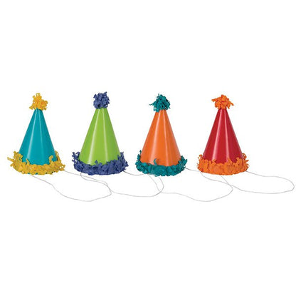 Pom Pom Mini Party Hats - 11cm (Pack of 8) - The Party Marketplace