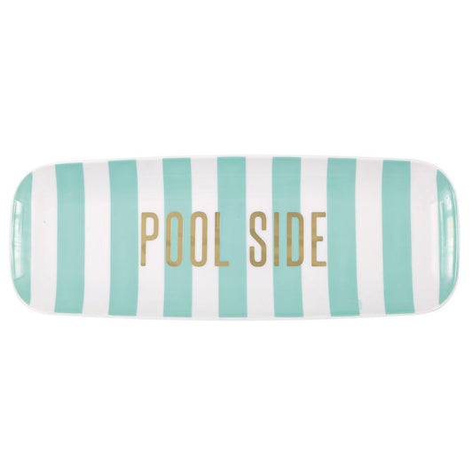 "Pool Side" Summer Foil Stamped Reusable Plastic Serving Tray - The Party Marketplace