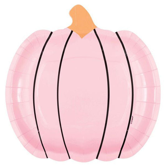 Posh Halloween Pumpkin Shaped Paper Plates 22cm (Pack of 8) - The Party Marketplace
