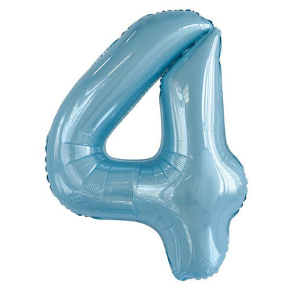 Powder Blue "4" Numeral Foil Balloon (86cm) - The Party Marketplace