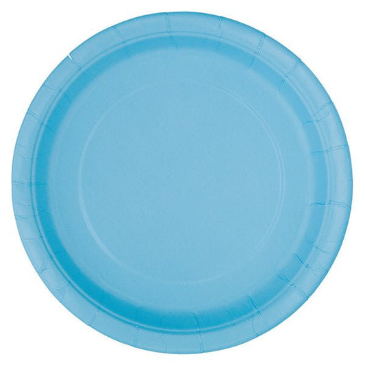 Powder Blue Paper Plates 18cm (Pack of 8) - The Party Marketplace